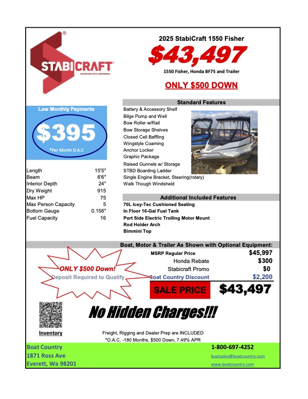 2025 Stabicraft 1550 Fisher OS